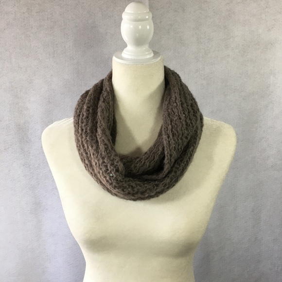 NEW Made In Italy Italian Brown Sequined Scarf - Picture 2 of 8